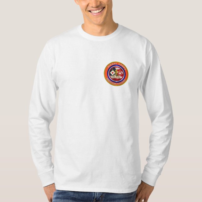 Proud Army Signal Corps Veteran T Shirt (Framsida)