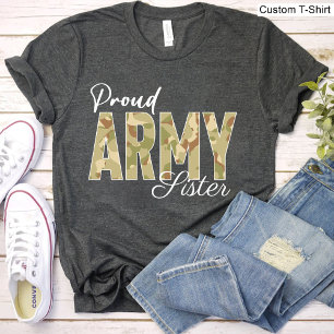 Proud Army Sister Black Veterans älskare T Shirt
