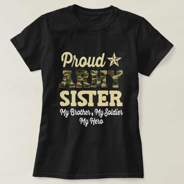 Proud Army Sister OCP Camo Family Gift T Shirt (Design framsida)