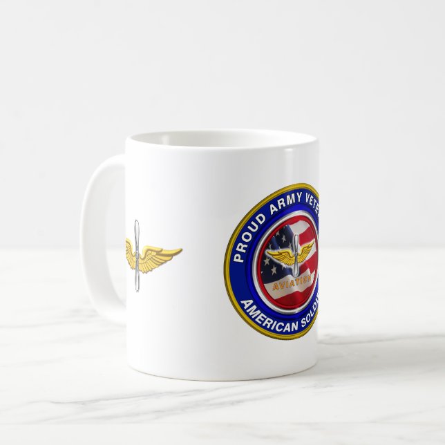 Proud Army Veteran Aviation Soldier Kaffemugg (Framsida vänster)