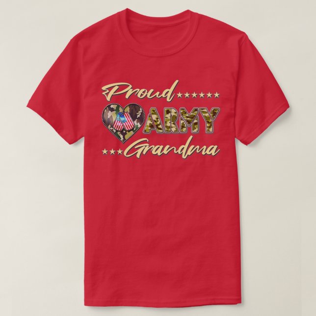 Proud Armys Grandma Military Pride (45) T Shirt (Design framsida)