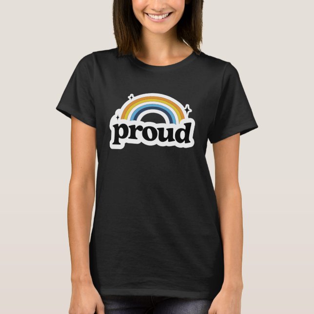 Proud Aroace Aro Ace Pride Flag Retro Rainbow LGBT T Shirt (Framsida)