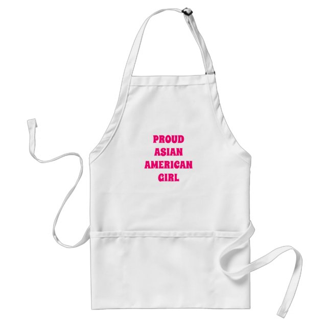 Proud Asian American Girl shock rosa typography Förkläde (Framsidan)