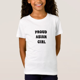 Proud Asian Girl Black, söt modern typografi T Shirt