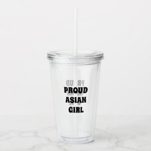Proud Asian Girl, klar akryltuggare Take Away Mugg