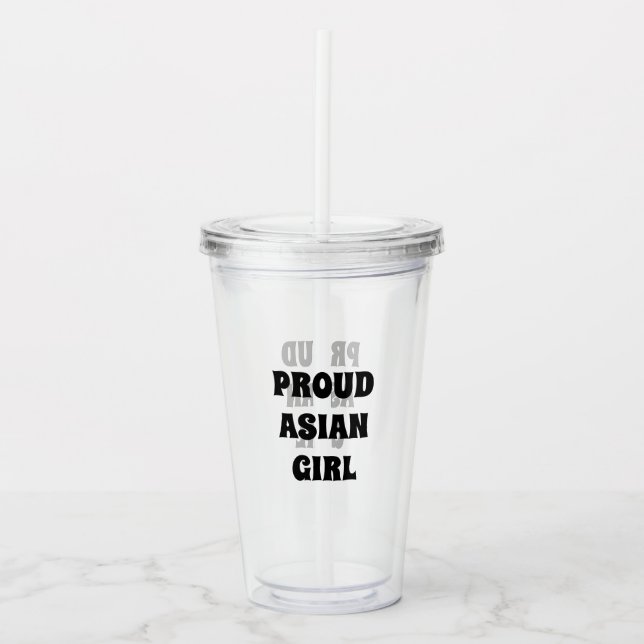 Proud Asian Girl, klar akryltuggare Take Away Mugg (Framsida)