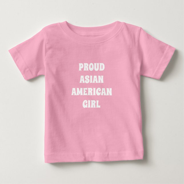 Proud Asian Girl, rosa white Baby T-Shirt (Framsida)