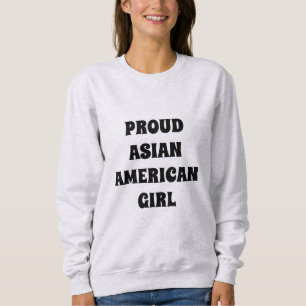 Proud Asian Girl svart modern typografi T Shirt