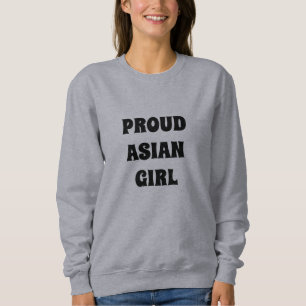 Proud Asian Girl, svart och vit modern typografi T Shirt