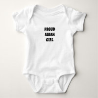 Proud Asian Girl, svart vit Baby Bodykostym