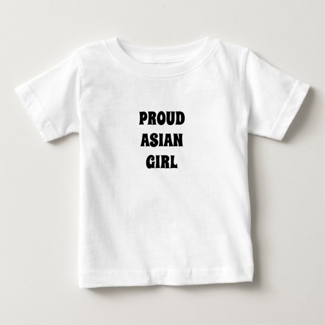 Proud Asian Girl, svart vit Baby T-Shirt (Framsida)