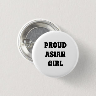 Proud Asian Girl, svart, vit knapp