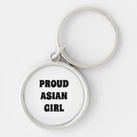 Proud Asian Girl, svart, vit nyckelkedja