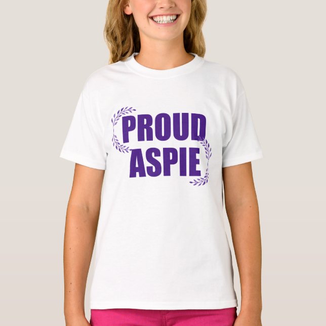 Proud Aspie Söt Lila Asperger Syndrome Kids T Shirt (Framsida)