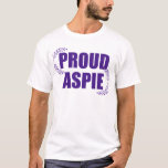 Proud Aspie Söt Lila Asperger Syndrome T Shirt<br><div class="desc">En söt Asperger Syndrome-pride med viner av söt lila blommigt som bildar en coola utandning runt ord Proud Aspie.</div>