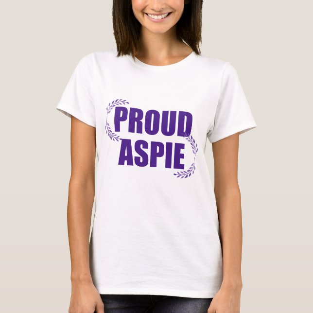 Proud Aspie Söt Lila Asperger Syndrome T Shirt (Framsida)
