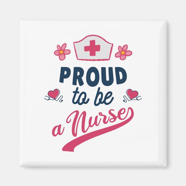 Proud att vara en Nurse Hoodie Magnet (Framsidan)