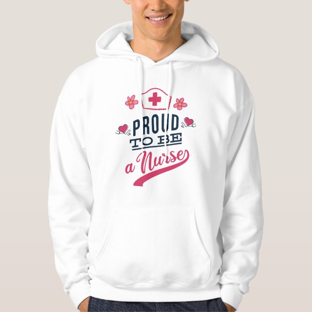 Proud att vara en sjuksköterska hoodie (Framsida)