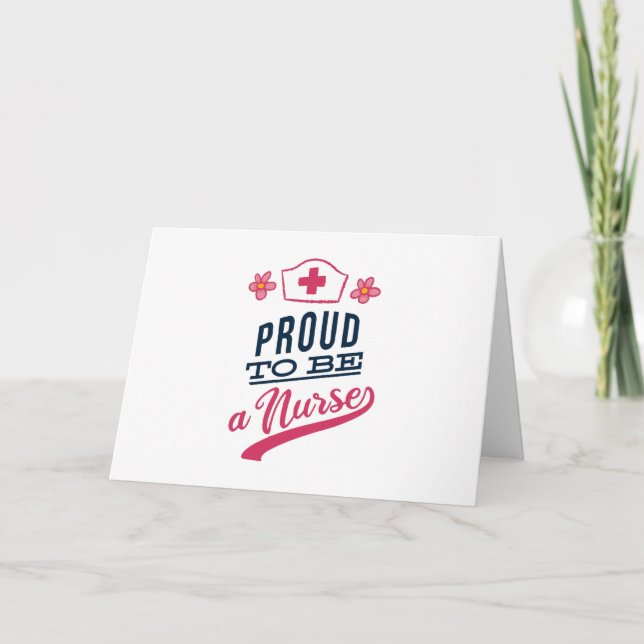 Proud att vara en sjuksköterska kort (Framsida)