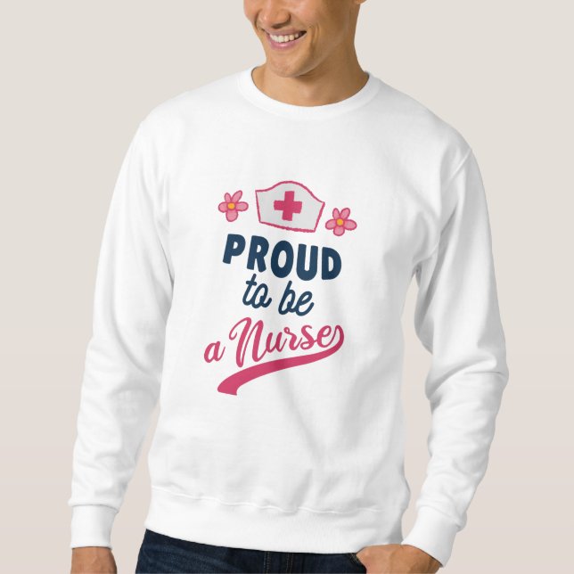 Proud att vara en sjuksköterska lång ärmad tröja (Framsida)