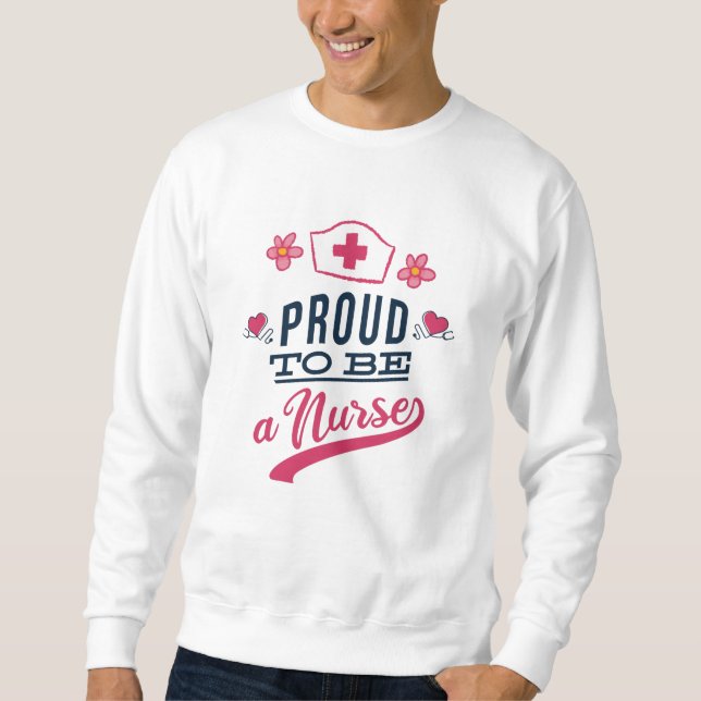 Proud att vara en sjuksköterska lång ärmad tröja (Framsida)