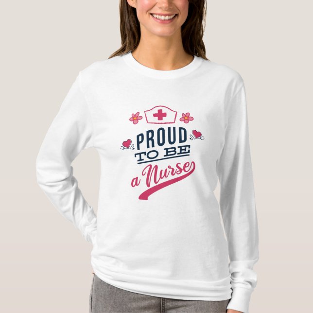 Proud att vara en sjuksköterska t shirt (Framsida)