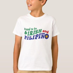 Proud att vara irländare och filippino t shirt