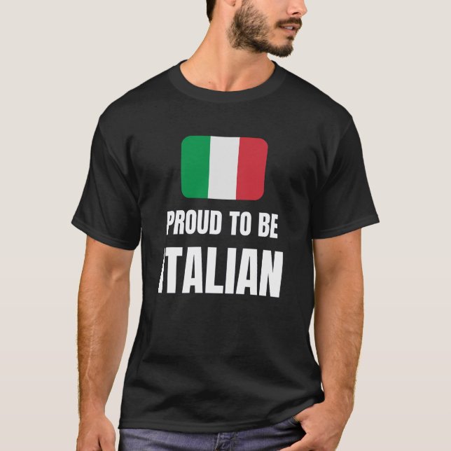 Proud att vara italiensk t shirt (Framsida)