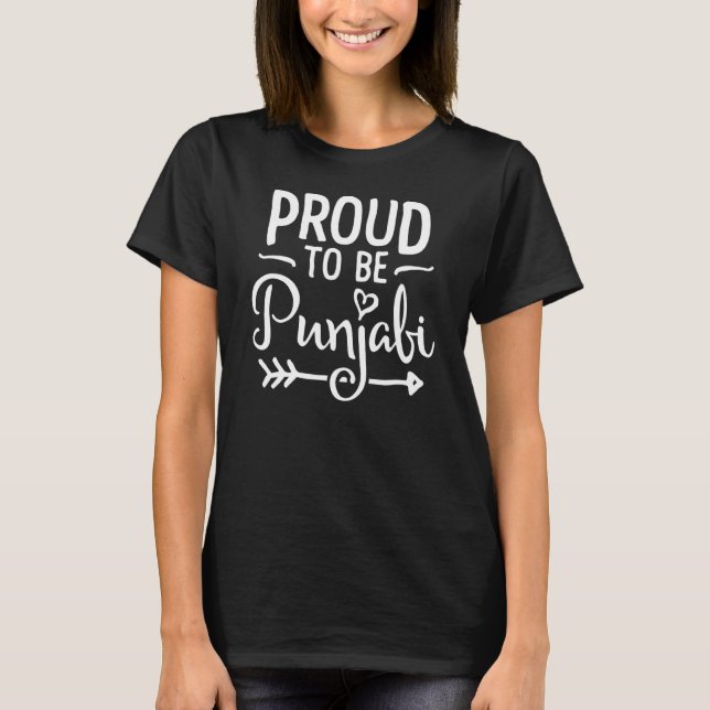 Proud att vara Punjabi Indian Punjab T Shirt (Framsida)