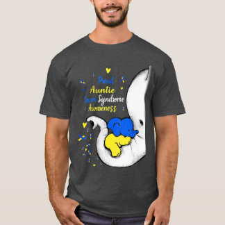 Proud Auntie Down Syndrome Awareness Day Elephant T Shirt