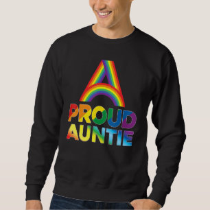 Proud Auntie Lgbt Pride Gay Lesbisk Rainbow Colorf Lång Ärmad Tröja