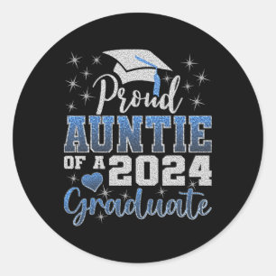 Proud Auntie of 2024 Student Family Colle Runt Klistermärke