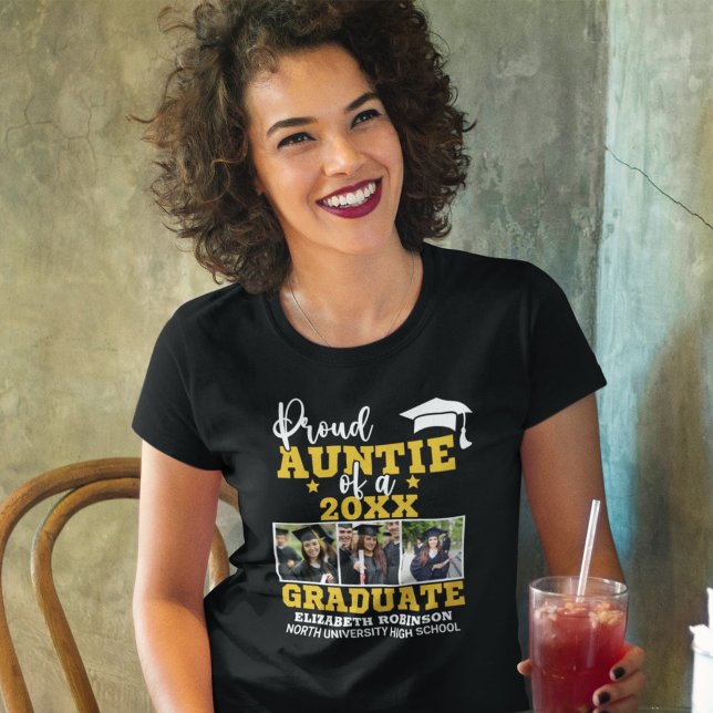 Proud Auntie of the Graduate Photo collage T Shirt (Skapare uppladdad)