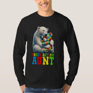 Proud Autism Aunt Bear Autism Awareness Autistic S T Shirt