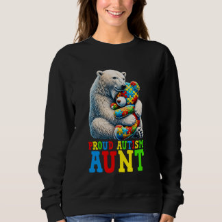 Proud Autism Aunt Bear Autism Awareness Autistic S T Shirt