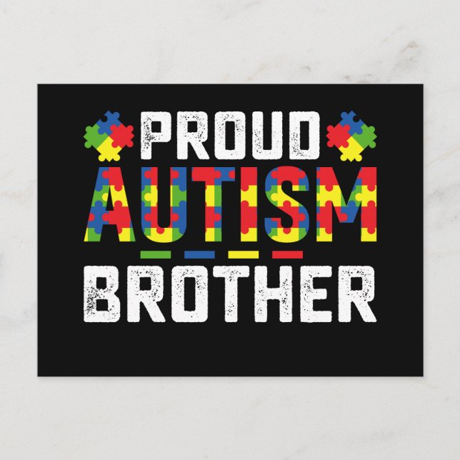 Proud Autism Brother Awareness Autistic Family Vykort (Framsida)