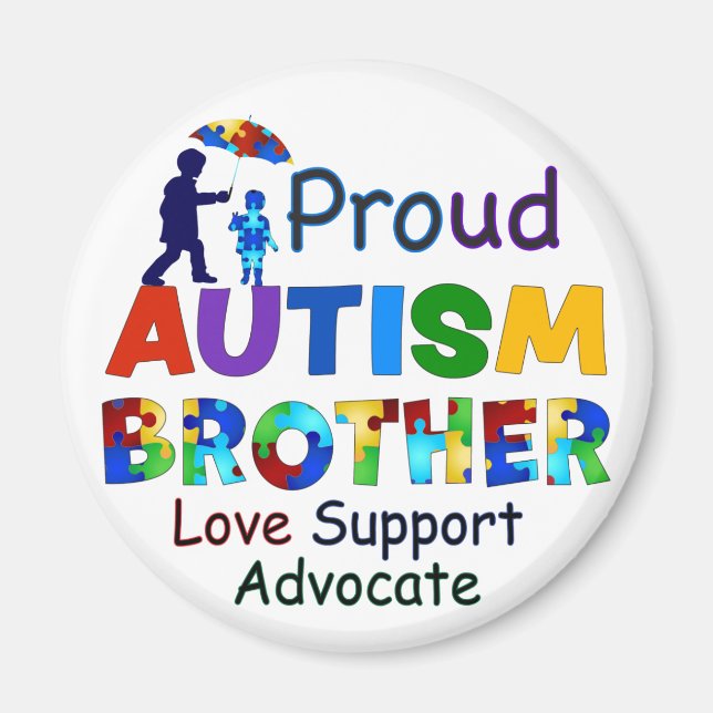 Proud Autism Brother Magnet (Framsidan)