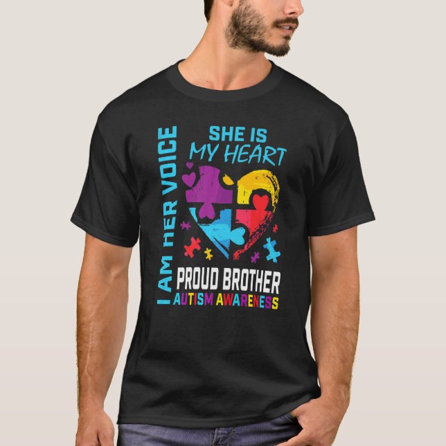 Proud Autism Brother Puzzle Biet Sister Autism Aw T Shirt (Framsida)