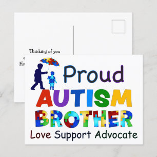 Proud Autism Brother Vykort