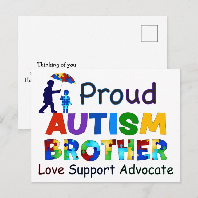 Proud Autism Brother Vykort (Fram/baksida)