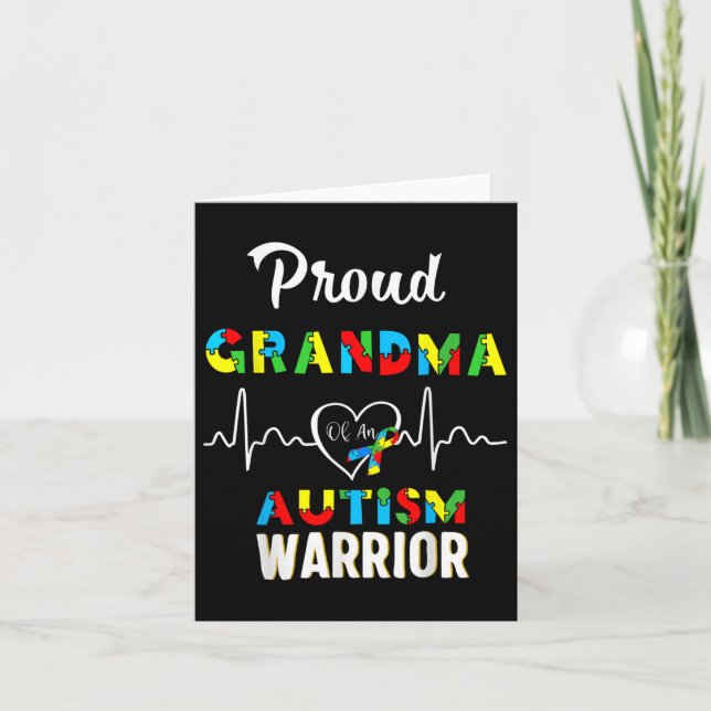 Proud Autism Grandma Autism Awareness Matching Kort (Framsida)