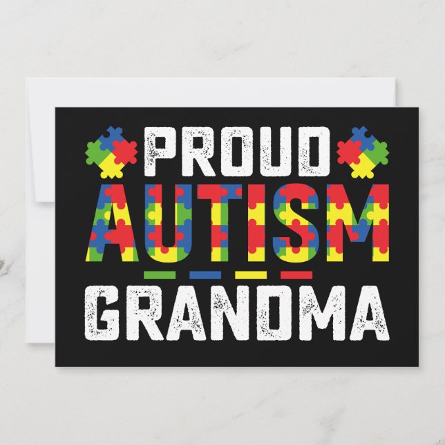Proud Autism Grandma Awareness Autistic Family Inbjudningar (Framsida)