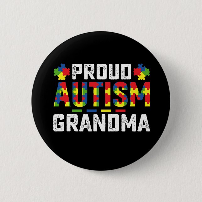 Proud Autism Grandma Awareness Autistic Family Knapp (Framsida)