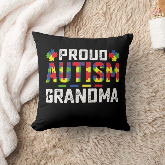 Proud Autism Grandma Awareness Autistic Family Kudde (Filt)