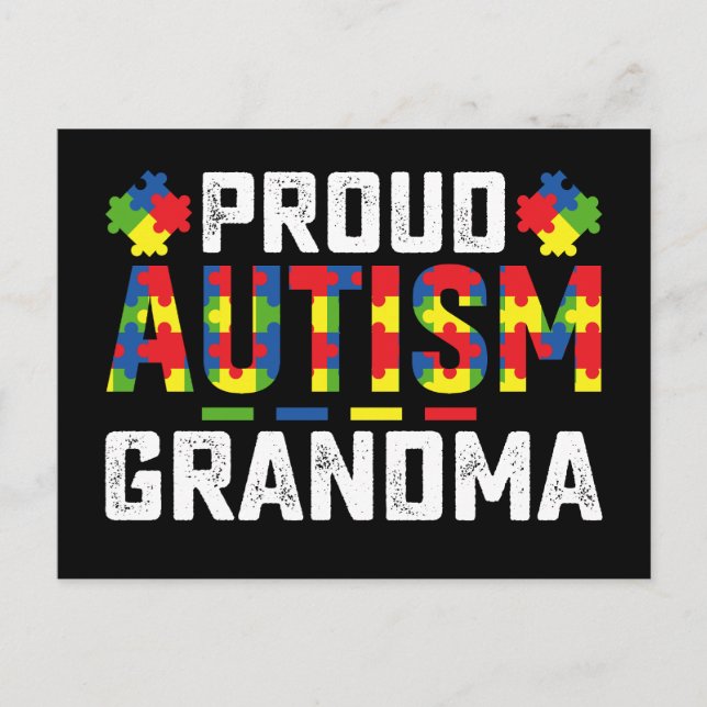Proud Autism Grandma Awareness Autistic Family Vykort (Framsida)