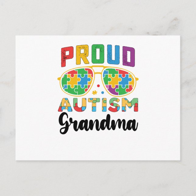 Proud Autism Grandma Awareness Vykort (Framsida)