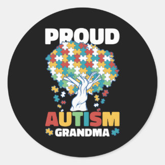 Proud Autism Grandma for Autism Runt Klistermärke