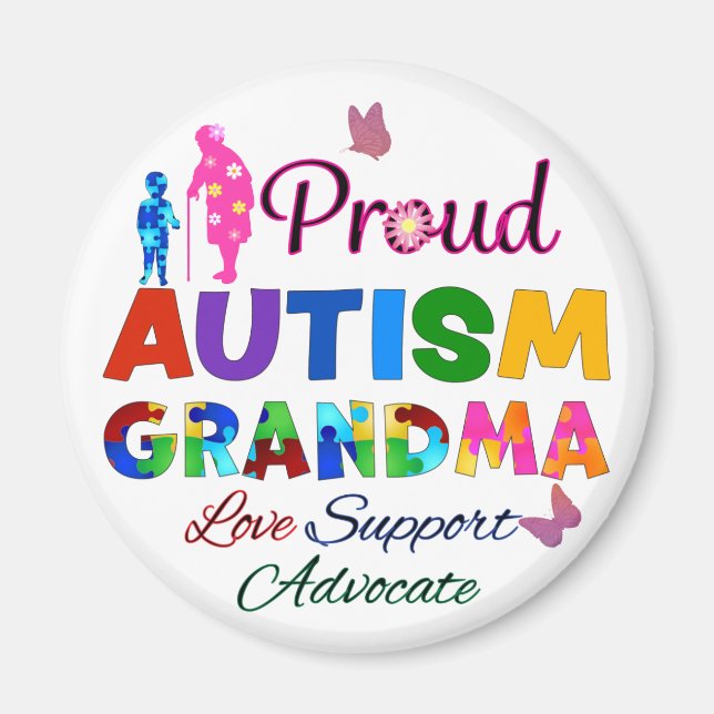 Proud Autism Grandma Magnet (Framsidan)