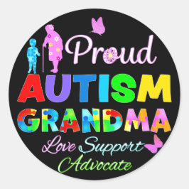 Proud Autism Grandma Runt Klistermärke