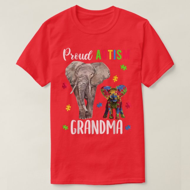 Proud Autism Grandma s, Medveten för de berömda kv T Shirt (Design framsida)